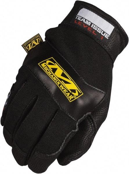 Mechanix Wear - Size L (10) Leather Flame Resistant Work Gloves - For General Purpose, Uncoated, Hook & Loop Cuff, Full Fingered, Black, Paired - USA Tool & Supply