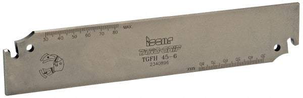 Iscar - 1.7717" Blade Height, 0.205" Blade Width, 8.858" OAL, Neutral Cut, Single End Indexable Cut-Off Blade - TGFH Blade, Tang-Grip Series - USA Tool & Supply