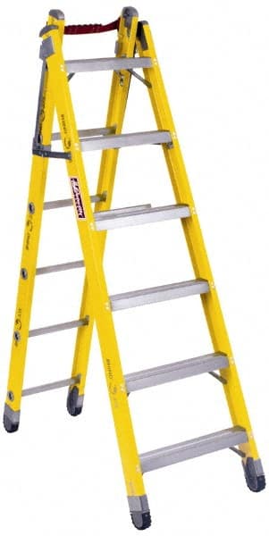Louisville - 8 Steps, 8' High, Type IAA Rating, Fiberglass Multi-Use Ladder - USA Tool & Supply