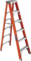 Louisville - 8 Steps, 8' High, Type IAA Rating, Fiberglass Step Ladder - USA Tool & Supply