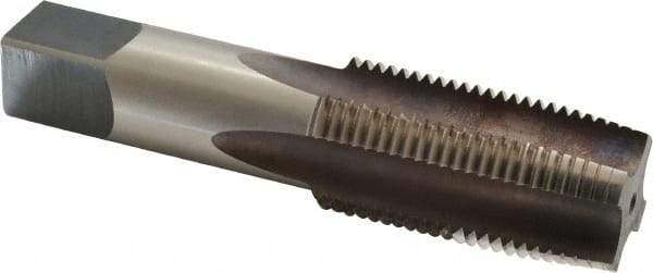 Hertel - 1-1/2 - 8 UNS 4 Flute Bright Finish High Speed Steel Straight Flute Standard Hand Tap - Taper, Right Hand Thread, 6-3/8" OAL, 3" Thread Length, H5 Limit, Oversize - USA Tool & Supply