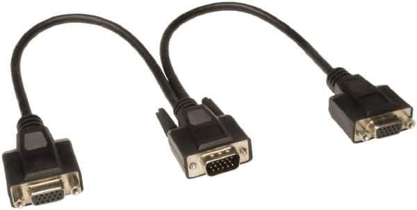 Tripp-Lite - 1' Long, HD15/HD15 Computer Cable - Black, Male, Female x Female - USA Tool & Supply