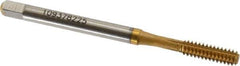 Accupro - #6-32 UNC H5 Thread Limit Bottoming Thread Forming Tap - Powdered Metal High Speed Steel, TiN Finish, 2" OAL - Exact Industrial Supply