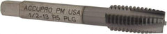 Accupro - 1/2-13 UNC, 3 Flute, TiCN Finish, Powdered Metal Spiral Point Tap - Plug Chamfer, Right Hand Thread, 3-3/8" OAL, 2B Class of Fit - Exact Industrial Supply