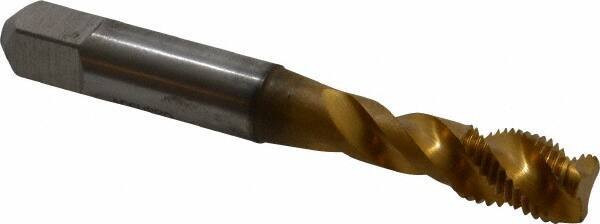 Accupro - 3/8-24 UNF 3 Flute 3B Modified Bottoming Spiral Flute Tap - Powdered Metal, TiN Finish, 2-15/16" OAL, Right Hand Flute, Right Hand Thread, H3 - USA Tool & Supply