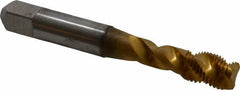 Accupro - 3/8-24 UNF 3 Flute 3B Modified Bottoming Spiral Flute Tap - Powdered Metal, TiN Finish, 2-15/16" OAL, Right Hand Flute, Right Hand Thread, H3 - USA Tool & Supply