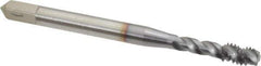 Accupro - #8-32 UNC 3 Flute 3B Modified Bottoming Spiral Flute Tap - Powdered Metal, TiCN Finish, 2-1/8" OAL, Right Hand Flute, Right Hand Thread, H2 - USA Tool & Supply