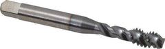 Accupro - 1/4-20 UNC 3 Flute 2B Modified Bottoming Spiral Flute Tap - Powdered Metal, TiCN Finish, 2-1/2" OAL, Right Hand Flute, Right Hand Thread, H5 - USA Tool & Supply