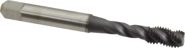 Accupro - 1/4-28 UNF 3 Flute 3B Modified Bottoming Spiral Flute Tap - Powdered Metal, TiCN Finish, 2-1/2" OAL, Right Hand Flute, Right Hand Thread, H3 - USA Tool & Supply