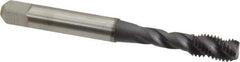 Accupro - 1/4-28 UNF 3 Flute 3B Modified Bottoming Spiral Flute Tap - Powdered Metal, TiCN Finish, 2-1/2" OAL, Right Hand Flute, Right Hand Thread, H3 - USA Tool & Supply