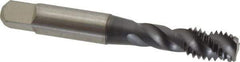Accupro - 3/8-16 UNC 3 Flute 2B Modified Bottoming Spiral Flute Tap - Powdered Metal, TiCN Finish, 2-15/16" OAL, Right Hand Flute, Right Hand Thread, H5 - USA Tool & Supply