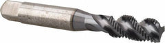 Accupro - 3/8-24 UNF 3 Flute 3B Modified Bottoming Spiral Flute Tap - Powdered Metal, TiCN Finish, 2-15/16" OAL, Right Hand Flute, Right Hand Thread, H3 - USA Tool & Supply