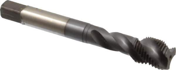 Accupro - 1/2-20 UNF 3 Flute 3B Modified Bottoming Spiral Flute Tap - Powdered Metal, TiCN Finish, 3-3/8" OAL, Right Hand Flute, Right Hand Thread, H3 - USA Tool & Supply