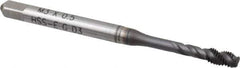 Accupro - M3x0.50 Metric Coarse 3 Flute 6H Modified Bottoming Spiral Flute Tap - Powdered Metal, TiCN Finish, 1-15/16" OAL, Right Hand Flute, Right Hand Thread, D3 - USA Tool & Supply