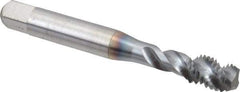 Accupro - M8x1.25 Metric Coarse 3 Flute 6H Modified Bottoming Spiral Flute Tap - Powdered Metal, TiCN Finish, 2-23/32" OAL, Right Hand Flute, Right Hand Thread, D5 - USA Tool & Supply