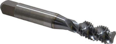 Accupro - M10x1.50 Metric Coarse 3 Flute 6H Modified Bottoming Spiral Flute Tap - Powdered Metal, TiCN Finish, 2-15/16" OAL, Right Hand Flute, Right Hand Thread, D6 - USA Tool & Supply