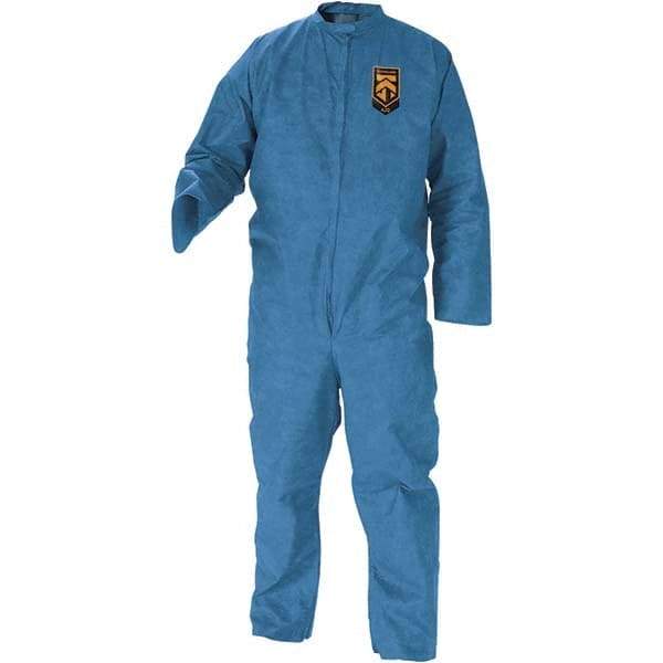 KleenGuard - Size 2XL SMS General Purpose Coveralls - Blue, Zipper Closure, Open Cuffs, Open Ankles - USA Tool & Supply