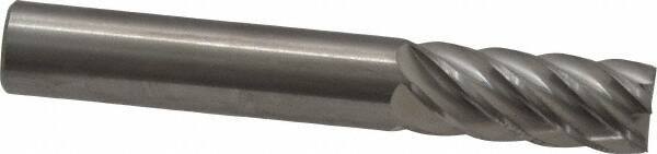 Accupro - 3/8", 7/8" LOC, 3/8" Shank Diam, 2-1/2" OAL, 6 Flute, Solid Carbide Square End Mill - Single End, Uncoated, Spiral Flute, 40° Helix, Centercutting, Right Hand Cut, Right Hand Flute - USA Tool & Supply