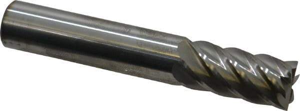 Accupro - 1/2", 1" LOC, 1/2" Shank Diam, 3" OAL, 6 Flute, Solid Carbide Square End Mill - Single End, Uncoated, Spiral Flute, 40° Helix, Centercutting, Right Hand Cut, Right Hand Flute - USA Tool & Supply