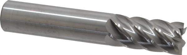 Accupro - 5/8", 1-1/4" LOC, 5/8" Shank Diam, 3-1/2" OAL, 6 Flute, Solid Carbide Square End Mill - Single End, Uncoated, Spiral Flute, 40° Helix, Centercutting, Right Hand Cut, Right Hand Flute - USA Tool & Supply