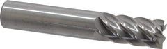 Accupro - 5/8", 1-1/4" LOC, 5/8" Shank Diam, 3-1/2" OAL, 6 Flute, Solid Carbide Square End Mill - Single End, Uncoated, Spiral Flute, 40° Helix, Centercutting, Right Hand Cut, Right Hand Flute - USA Tool & Supply