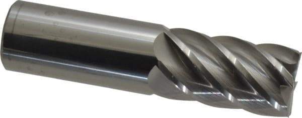 Accupro - 1", 1-3/4" LOC, 1" Shank Diam, 4" OAL, 6 Flute, Solid Carbide Square End Mill - Single End, Uncoated, Spiral Flute, 40° Helix, Centercutting, Right Hand Cut, Right Hand Flute - USA Tool & Supply