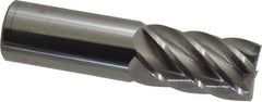 Accupro - 1", 1-3/4" LOC, 1" Shank Diam, 4" OAL, 6 Flute, Solid Carbide Square End Mill - Single End, Uncoated, Spiral Flute, 40° Helix, Centercutting, Right Hand Cut, Right Hand Flute - USA Tool & Supply