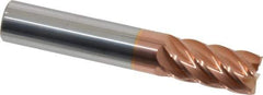 Accupro - 1/2", 1" LOC, 1/2" Shank Diam, 3" OAL, 6 Flute, Solid Carbide Square End Mill - Single End, TiCN Finish, Spiral Flute, 40° Helix, Centercutting, Right Hand Cut, Right Hand Flute - USA Tool & Supply