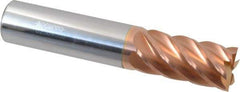 Accupro - 3/4", 1-1/2" LOC, 3/4" Shank Diam, 4" OAL, 6 Flute, Solid Carbide Square End Mill - Single End, TiCN Finish, Spiral Flute, 40° Helix, Centercutting, Right Hand Cut, Right Hand Flute - USA Tool & Supply