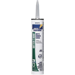 White Lightning - 10 oz Cartridge White Butyl Rubber Caulk - -40 to 180°F Operating Temp, 24 to 48 hr Full Cure Time - USA Tool & Supply