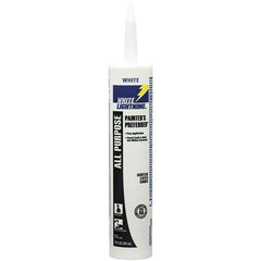 White Lightning - 10 oz Cartridge White Acrylic & Latex Caulk - -30 to 180°F Operating Temp, 5 to 7 min Tack Free Dry Time - USA Tool & Supply