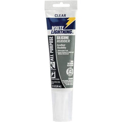 White Lightning - 3 oz Cartridge Clear RTV Silicone Joint Sealant - -80 to 400°F Operating Temp, 30 min Tack Free Dry Time, 24 hr Full Cure Time - USA Tool & Supply