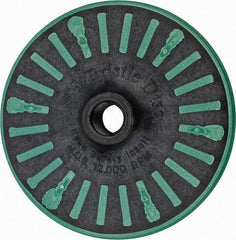 3M - 4-1/2" 50 Grit Ceramic Straight Disc Brush - Coarse Grade, Threaded Hole Connector, 3/4" Trim Length, 5/8-11 Threaded Arbor Hole - USA Tool & Supply