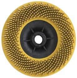 3M - 4-1/2" 80 Grit Ceramic Straight Disc Brush - Medium Grade, Threaded Hole Connector, 3/4" Trim Length, 5/8-11 Threaded Arbor Hole - USA Tool & Supply