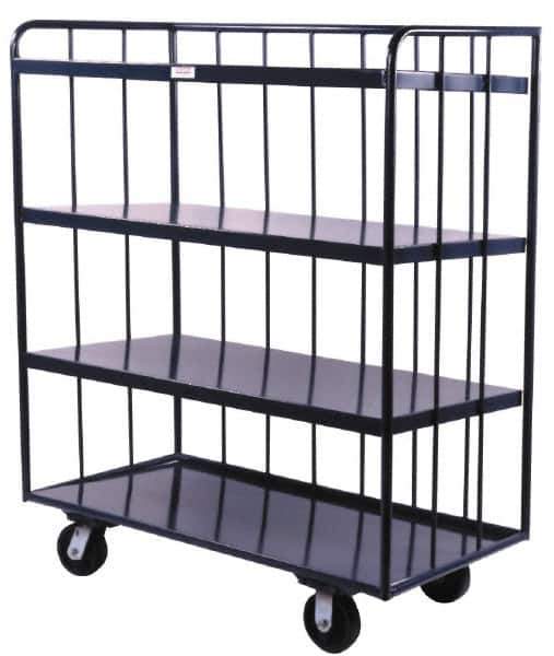 Durham - 1,200 Lb Capacity, Steel Open Portable Shelf Truck - 78" Wide x 61" High - USA Tool & Supply