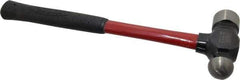 Proto - 2 Lb Head Ball Pein Hammer - Fiberglass Handle, 1-1/4" Face Diam, 15-1/4" OAL, Fiberglass with Cushion Grip - USA Tool & Supply