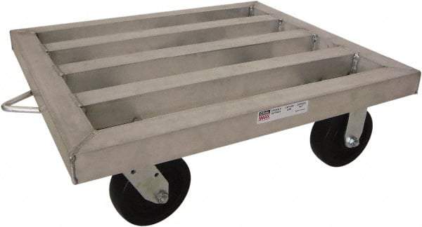 PRO-SOURCE - 2,000 Lb Capacity Aluminum Welded Aluminum Dolly - 28" Long x 24" Wide x 10" High, 6" Wheels - USA Tool & Supply