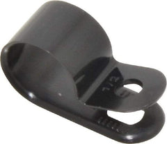 Value Collection - 13.8mm Bundle Diam, 0.181" Hole, Nylon Clamp - Black - USA Tool & Supply