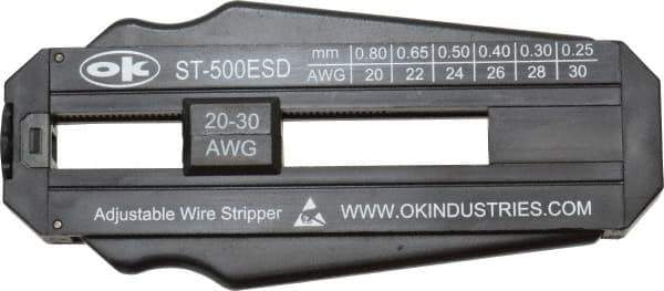 Jonard Tools - 30 to 20 AWG Capacity Precision Wire Stripper - ESD Safe Polycarbonate Handle - USA Tool & Supply