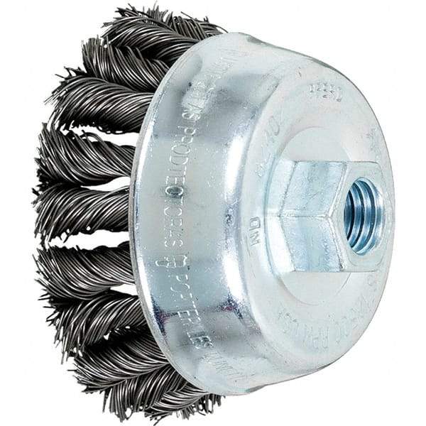 PFERD - Knotted Wire Cup Brush - 3-1/2X.02X5/8-11 COMBITWIST CS KNTCUP BRSH - USA Tool & Supply