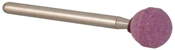 Rex Cut Product - 3/8" Head Diam x 3/8" Thickness, B122, Ball End, Aluminum Oxide Mounted Point - White, Medium Grade, 61,650 RPM - USA Tool & Supply