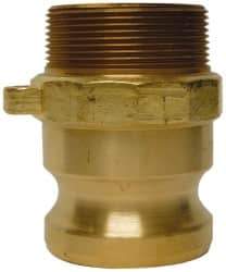 EVER-TITE Coupling Products - 2-1/2" Brass Cam & Groove Suction & Discharge Hose Male Adapter Male NPT Thread - Part F, 2-1/2" Thread, 250 Max psi - USA Tool & Supply