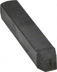 Made in USA - 3/16" Character Size, V Character, Heavy Duty Individual Steel Stamp - Steel, Letter - USA Tool & Supply