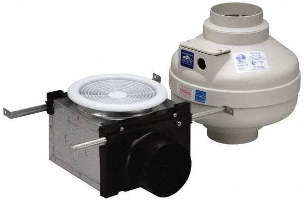 Fantech - 4" Blade, Direct Drive, 0.027 hp, 100 CFM, Totally Enclosed Exhaust Fan - 5-5/16" Opening Height x 7-3/16" Opening Width, 7-3/16" Deep, 5/16" Projection, 115 Volt, Single Phase - USA Tool & Supply