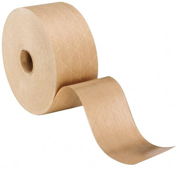 Intertape - 2-3/4" x 150 Yd Natural (Color) Water Activated Adhesive Sealing Tape - Paper Backing, 6.6 mil Thick, Series KRM450 - USA Tool & Supply