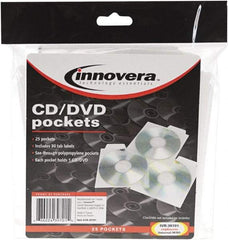 innovera - 25 Piece Clear CD/DVD Pockets - 5" High x 5" Wide - USA Tool & Supply