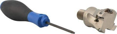 Seco - 1-1/2" Cut Diam, 0.433" Max Depth of Cut, 1.57" OAL, Indexable Square Shoulder End Mill - XO.X 1204 Inserts, M16 Modular Connection, 90° Lead Angle, Through Coolant, Series Super Turbo - USA Tool & Supply