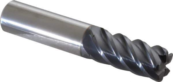 Niagara Cutter - 3/4", 5 Flute, Single End, Solid Carbide, 0.09" Corner Radius End Mill - 4" OAL, 45° Helix, Right Hand Flute, 1-5/8" LOC, Right Hand Cut - USA Tool & Supply