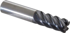 Niagara Cutter - 3/4", 5 Flute, Single End, Solid Carbide, 0.09" Corner Radius End Mill - 4" OAL, 45° Helix, Right Hand Flute, 1-5/8" LOC, Right Hand Cut - USA Tool & Supply