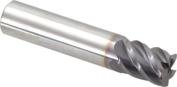 Niagara Cutter - 1/2", 5 Flute, Single End, Solid Carbide, 0.03" Corner Radius End Mill - 2-1/2" OAL, 45° Helix, Right Hand Flute, 5/8" LOC, Right Hand Cut - USA Tool & Supply